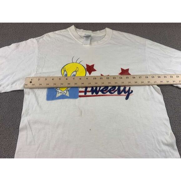 Vintage Looney Tunes Shirt Women's M Tweety Bird American Fireworks Star Cartoon - Picture 7 of 11